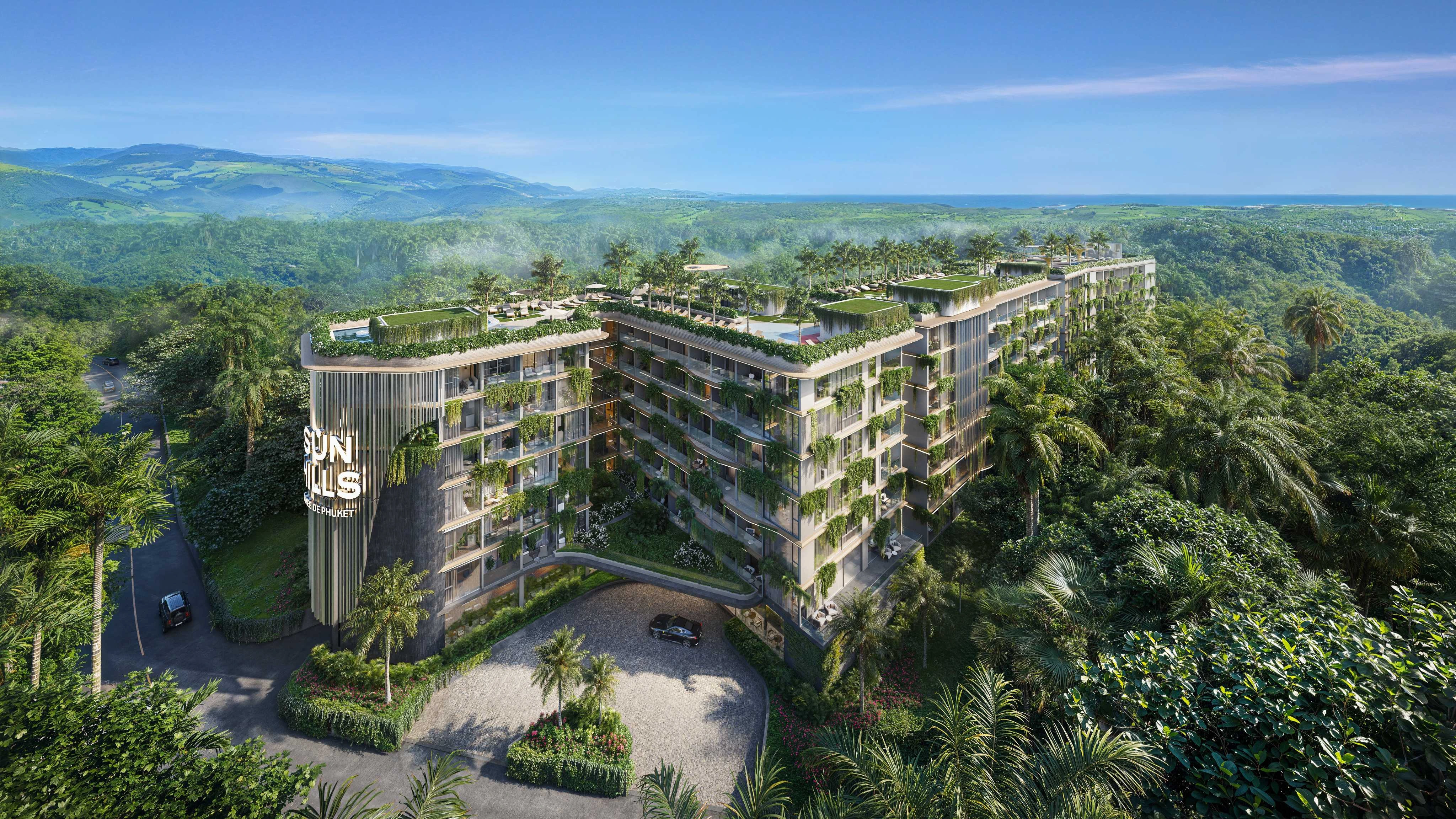 Визуализация Sun Hills Lakeside: озеленённые корпуса среди тропической природы